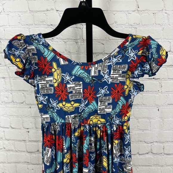 Dot Dot Smile New York Print Empire Dress Size 7 - Picture 2 of 6